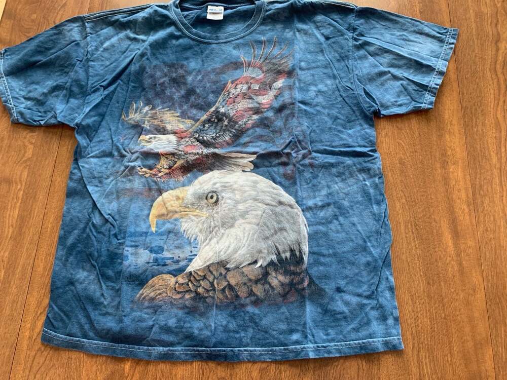 The Mountain Bald Eagle American Flag Graphic T-Shirt